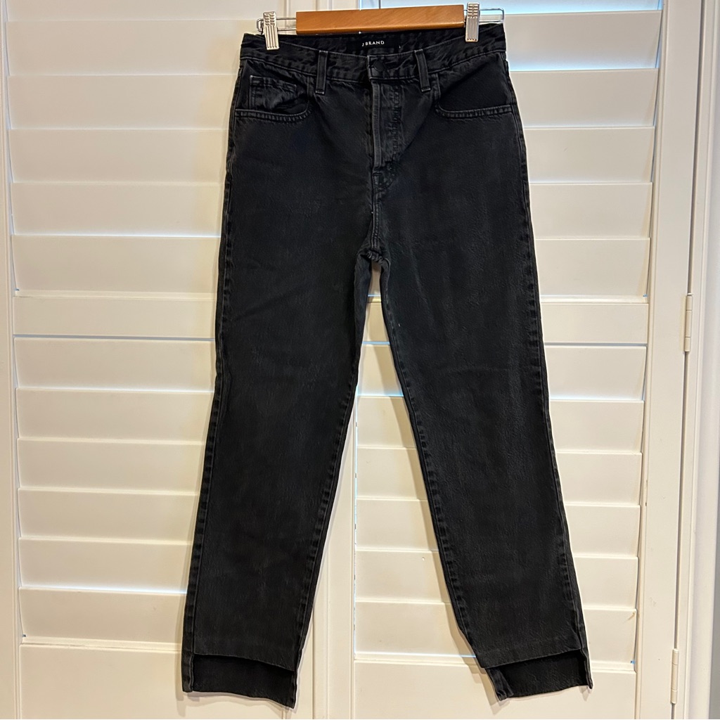 J Brand Jeans Step Hem Slim Straight Jean Black Size 26